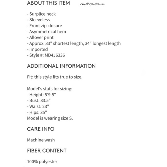 Andrew Marc NWT sleeveless zip blue abstract print dress *shop@iamwarrior - Picture 7 of 8